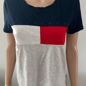 Tommy Hilfiger Colorblock Logo Tee - Navy, Red, White, Heather Gray